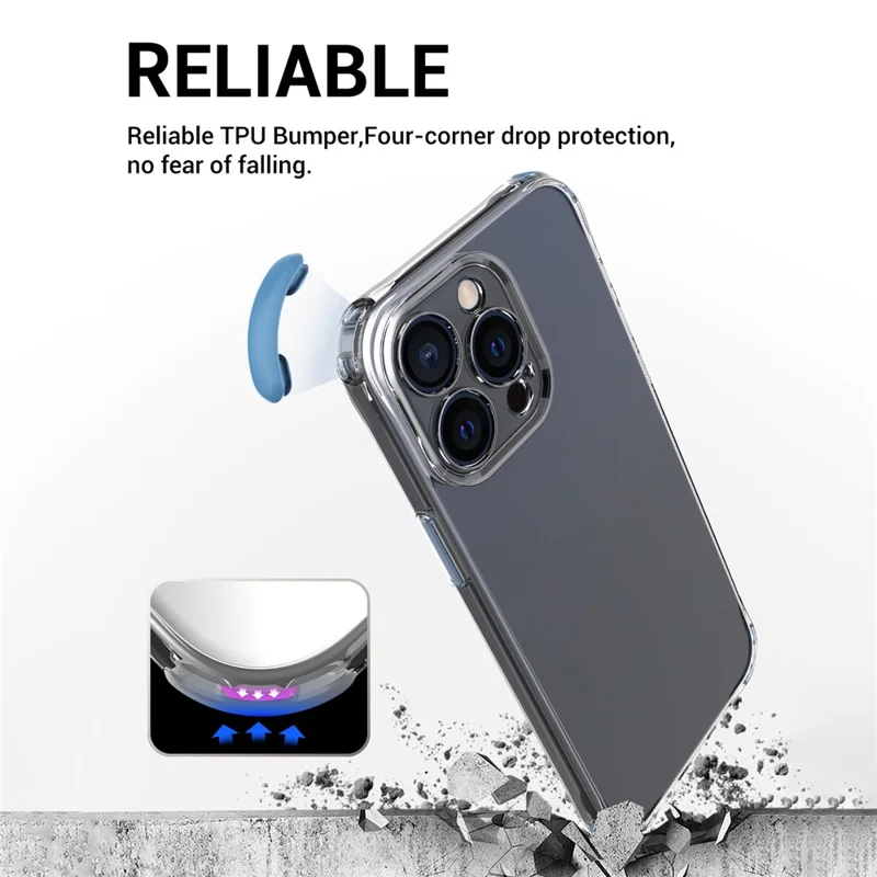 Для Iphone 14 Pro Aluminum Сплавов Кнопки Tpu+корпус Сотового Телефона pc (точное Отверстие Для Линзы) - Синий