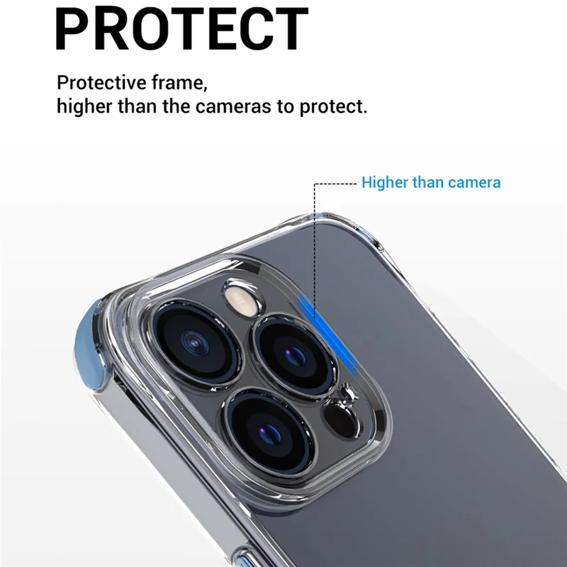 Для Iphone 14 Pro Aluminum Сплавов Кнопки Tpu+корпус Сотового Телефона pc (точное Отверстие Для Линзы) - Синий