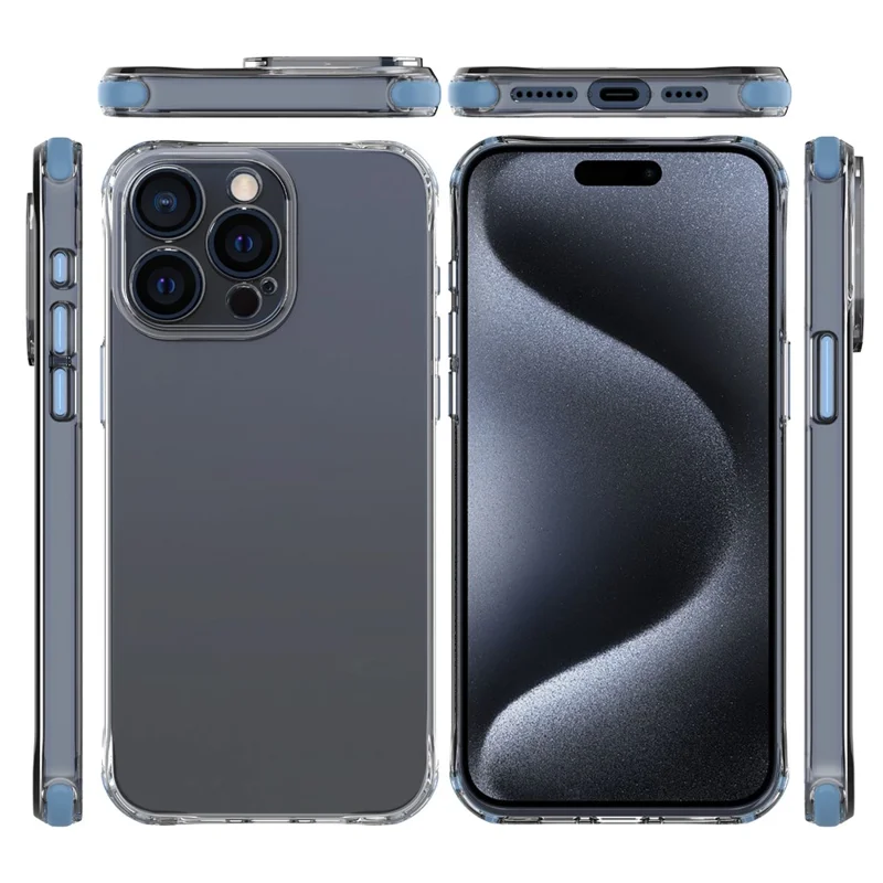 Для Iphone 14 Pro Aluminum Сплавов Кнопки Tpu+корпус Сотового Телефона pc (точное Отверстие Для Линзы) - Синий