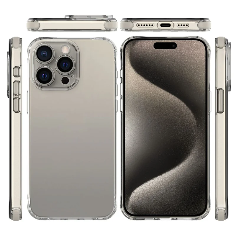 Pour Les Boutons en Alliage en Aluminium Iphone 14 Pro Tpu + Case de Téléphone Portable pc (trou D'objectif Précis) - or