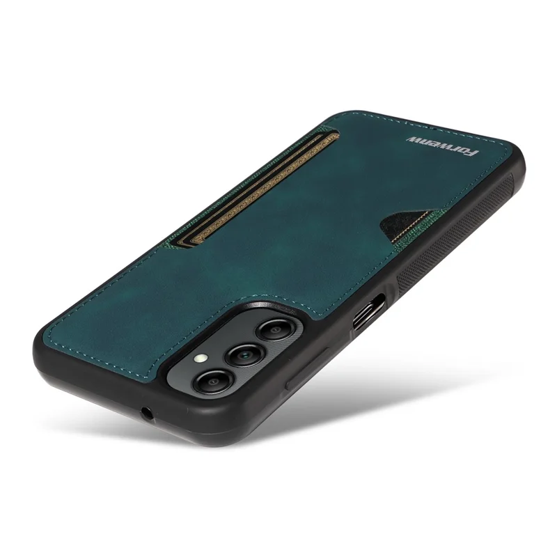 FORWENW F5 Series For Samsung Galaxy A14 5G / 4G Case PU Leather+TPU Card Holder Phone Back Cover - Green