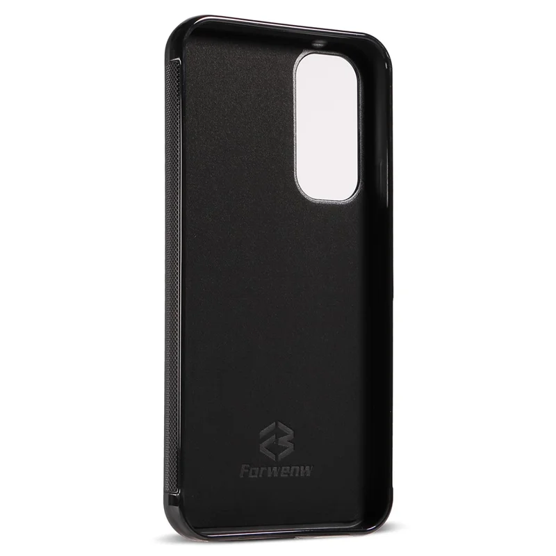 FORWENW F5 Series Para Samsung Galaxy A34 5G Case Card Holder Couro+TPU Capa de Telefone Celular - Azul