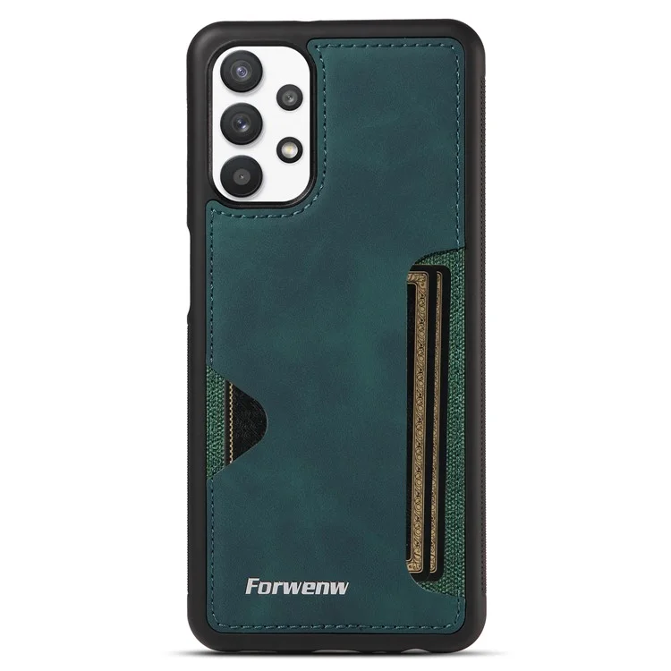 FORWENW F5 Series For Samsung Galaxy A53 5G Cover Leather+TPU Card Holder Anti-scratch Phone Case - Green