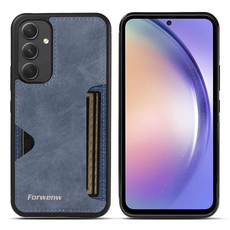 FORWENW F5 Serie per Samsung Galaxy A54 5G Cover Portacard Antishock Custodia per Cellulare - Blu