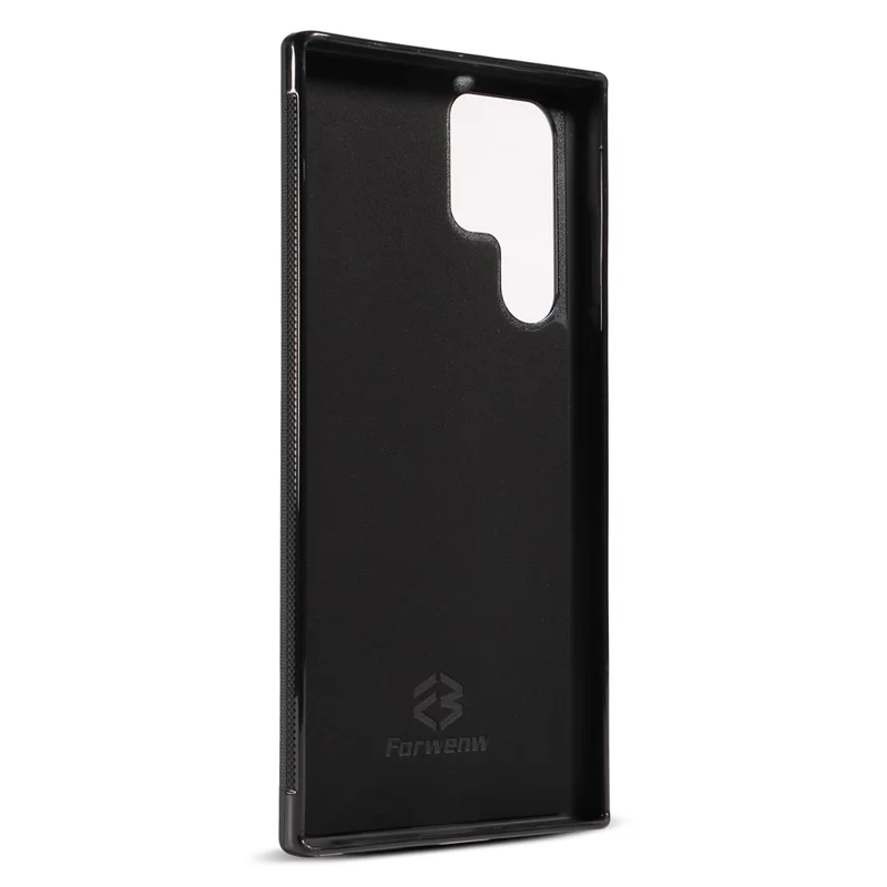 FORWENW F5 Series per Samsung Galaxy S24 Ultra Smartphone Case PU Pelle+TPU Portacarte Custodia Posteriore - Nero