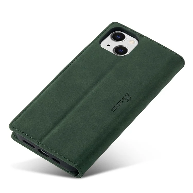 FORWENW F1 Series Pour iPhone 15 Étui de Téléphone Portable en Cuir PU Portefeuille Support Anti-Choc - Vert