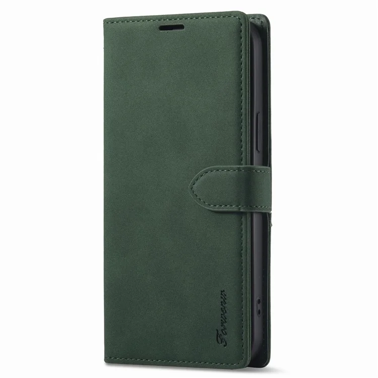 FORWENW F1 Series Pour iPhone 15 Étui de Téléphone Portable en Cuir PU Portefeuille Support Anti-Choc - Vert