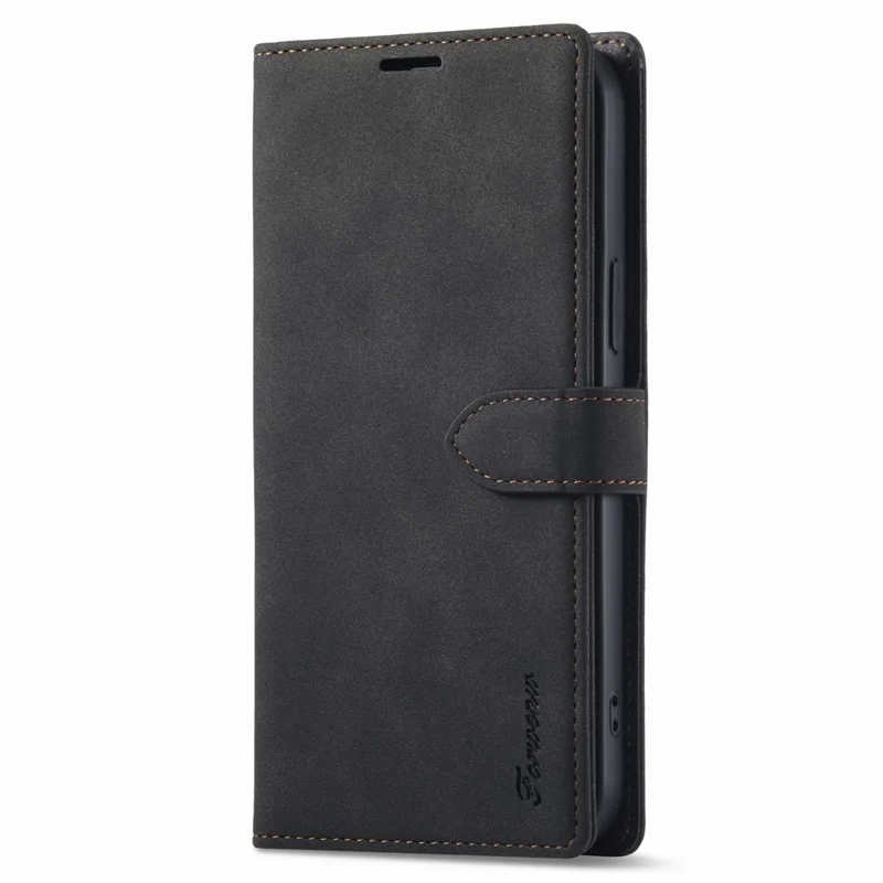 FORWENW F1 Serie Voor iPhone 15 Plus Hoesje met Standfunctie PU Leren Flip Hoes - Zwart