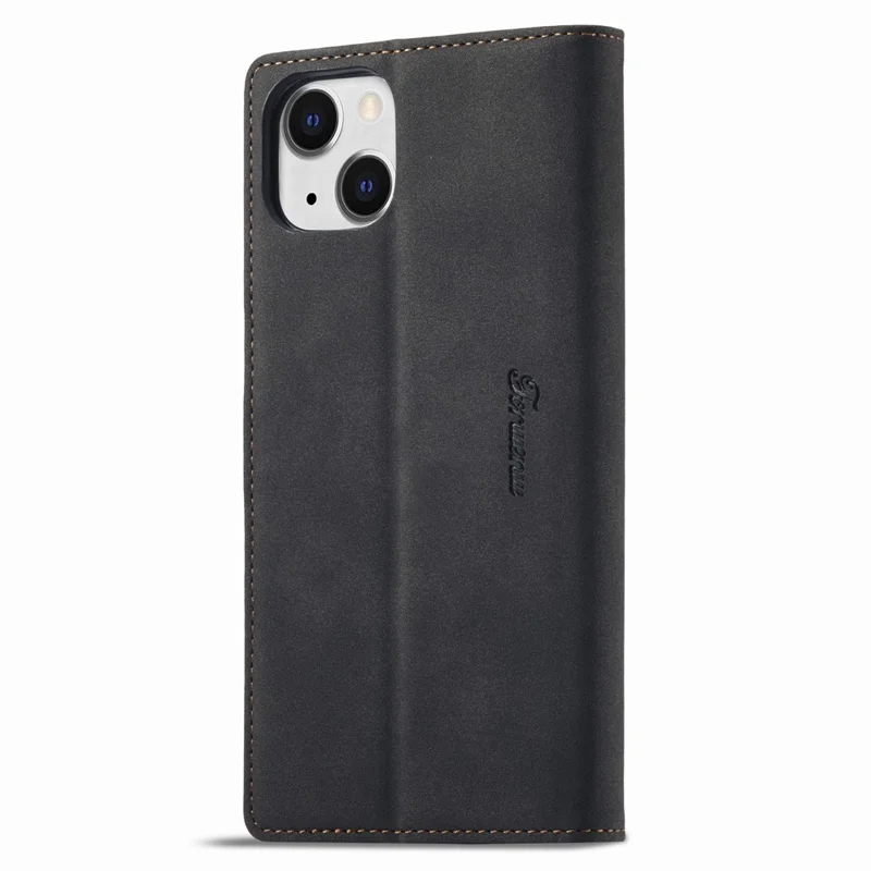 FORWENW F1 Serie Voor iPhone 15 Plus Hoesje met Standfunctie PU Leren Flip Hoes - Zwart