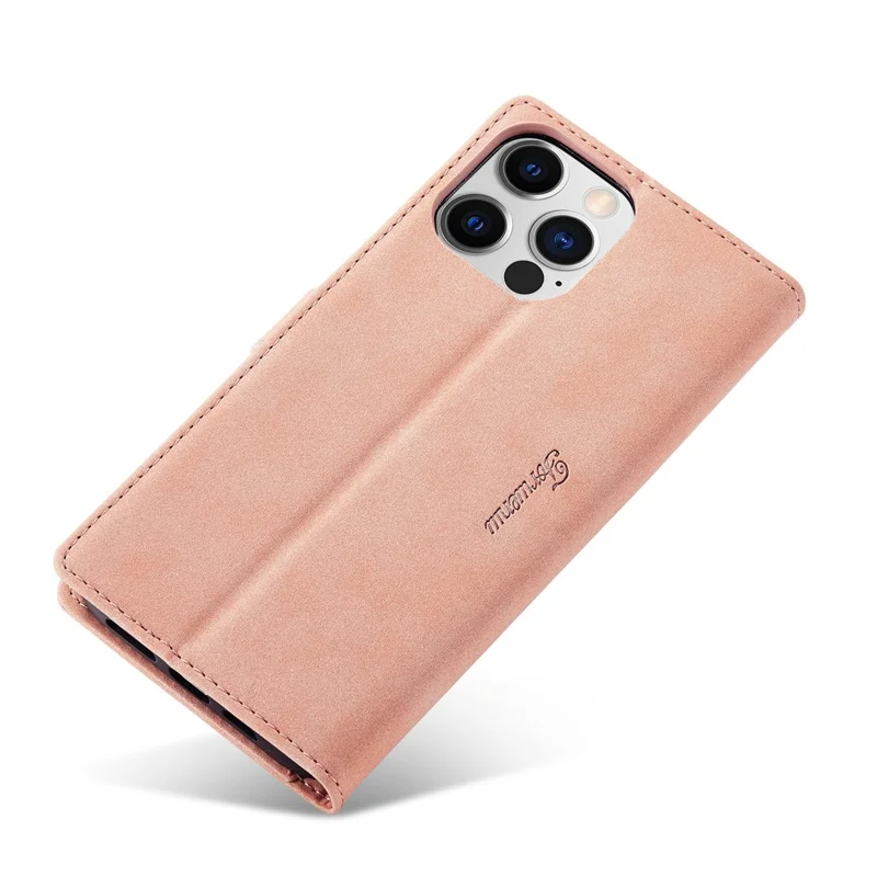 FORWENW F1 Series para Capa de iPhone 15 Pro, Couro PU com Fecho Magnético, Proteção Total, Carteira de Telefone - Rose Gold