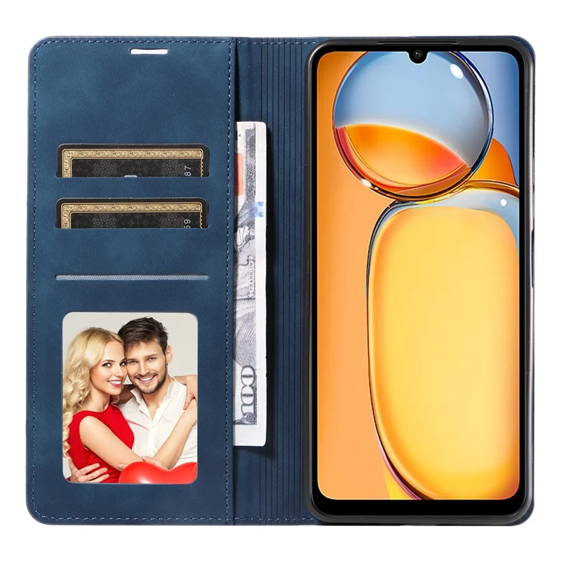 FORWENW Fantasy Series für Xiaomi Redmi 13C 4G / Poco C65 4G Hülle PU-Leder Standfunktion Brieftasche Handyhülle - Blau