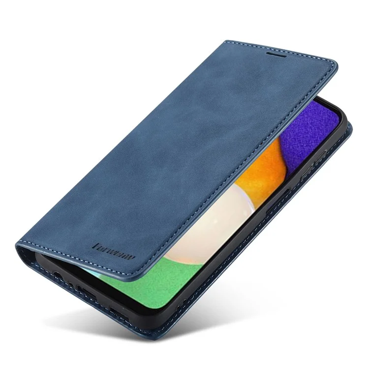 FORWENW Серия Fantasy для чехлов Samsung Galaxy A55 5G Mobile Phone Cover Skin-touch PU Leather Stand Wallet - Blue