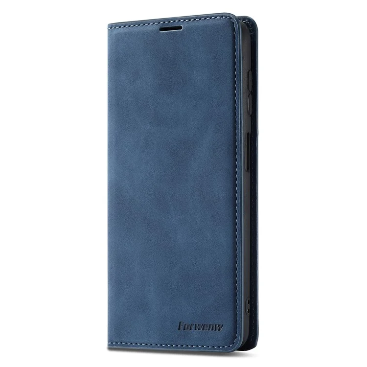 FORWENW Серия Fantasy для чехлов Samsung Galaxy A55 5G Mobile Phone Cover Skin-touch PU Leather Stand Wallet - Blue