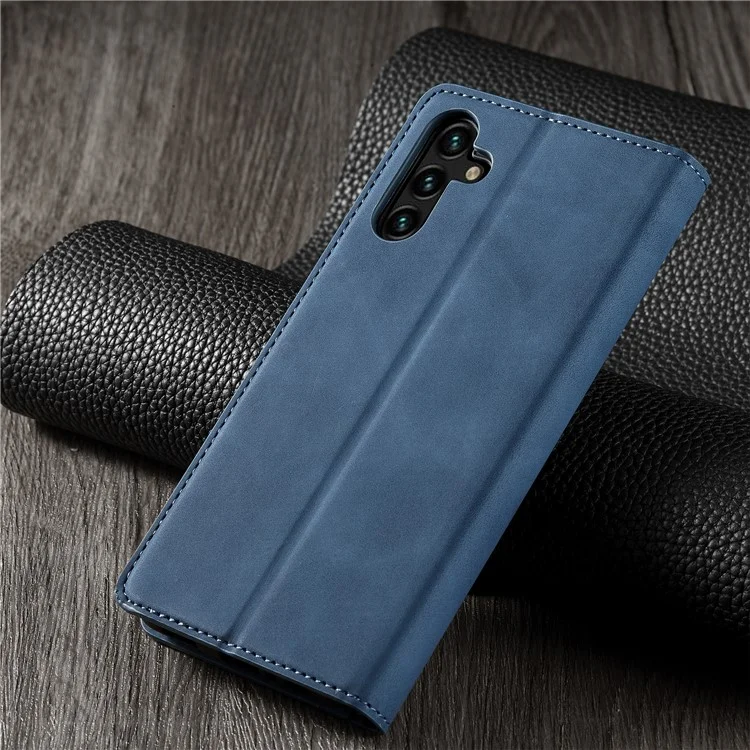 FORWENW Серия Fantasy для чехлов Samsung Galaxy A55 5G Mobile Phone Cover Skin-touch PU Leather Stand Wallet - Blue