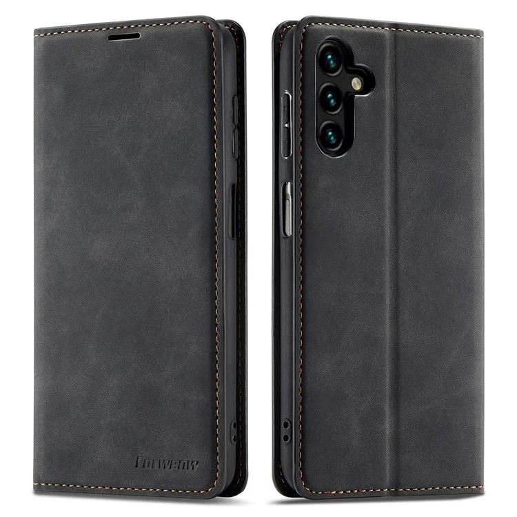 FORWENW Fantasy-Serie für Samsung Galaxy A35 5G Stand Wallet PU-Leder-Handyhülle Anti-Drop-Case - Schwarz