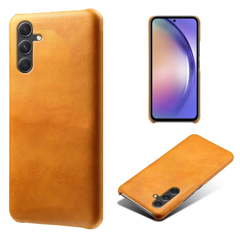 For Samsung Galaxy A35 5G PU Leather+PC Mobile Phone Cover Calf Texture Case - Orange