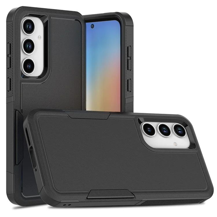 Para Samsung Galaxy A55 5G Case PC+TPU 2-em-1 Capa Protetora Resistente a Choques - Preto