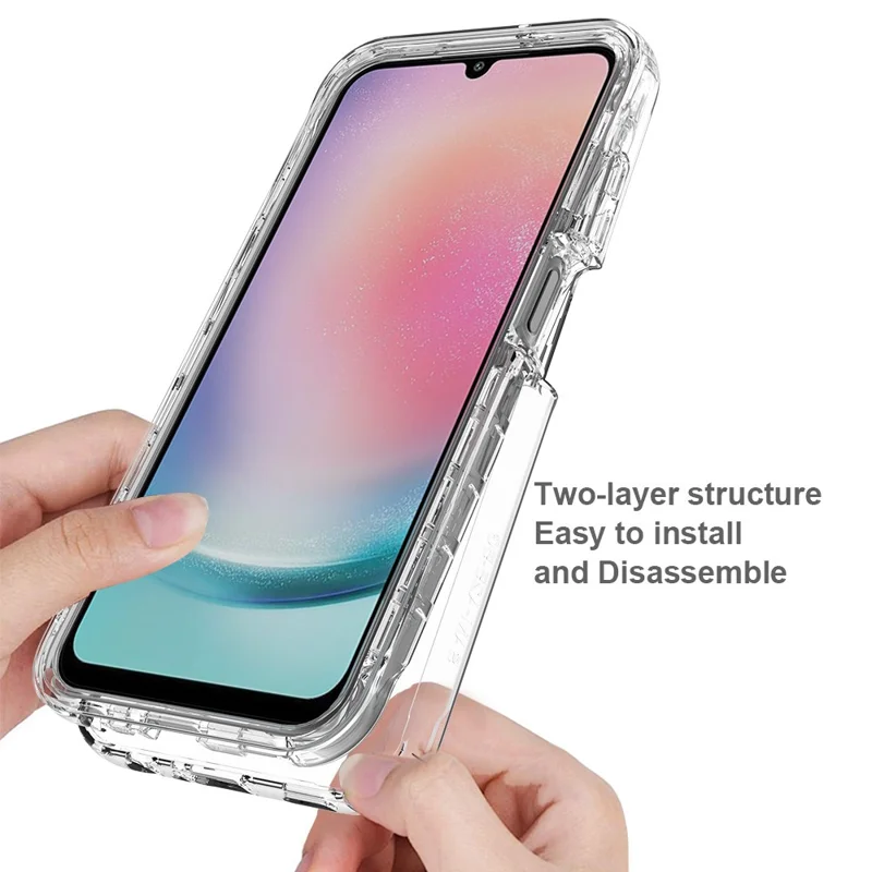 Para Samsung Galaxy A25 5G (Global) (161,0 x 76,5 x 8,3 mm) Funda PC+TPU Gradient Clear Phone Cover - Transparente