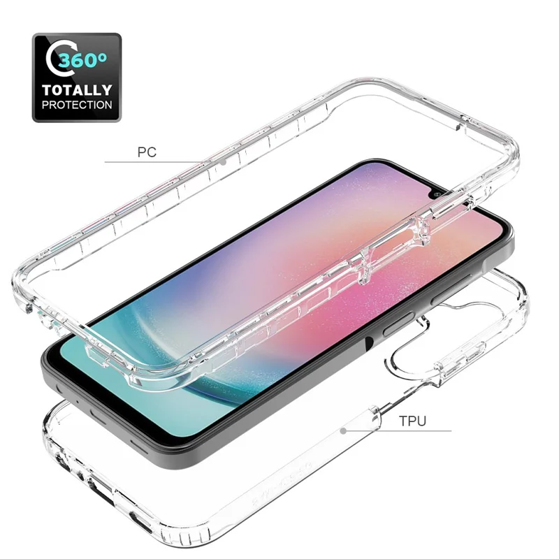 Para Samsung Galaxy A25 5G (Global) (161,0 x 76,5 x 8,3 mm) Funda PC+TPU Gradient Clear Phone Cover - Transparente