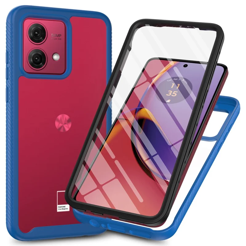 For Motorola Moto G84 5G Phone Case Protective Cover with PET Screen Protector - Dark Blue