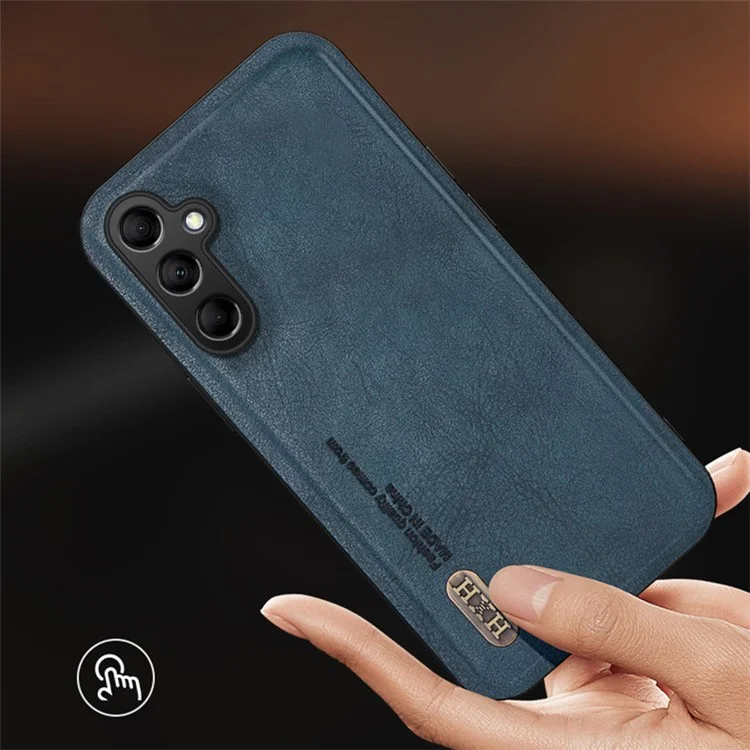 For Samsung Galaxy S23 FE Case Shockproof TPU+PU Cell Phone Cover Built-in Metal Sheet - Black