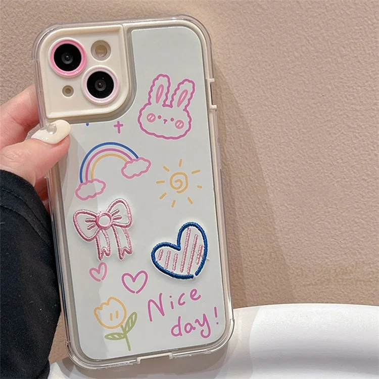 Embroidery Design Phone Case for iPhone 13 TPU Phone Shell Anti-Scratch Cover