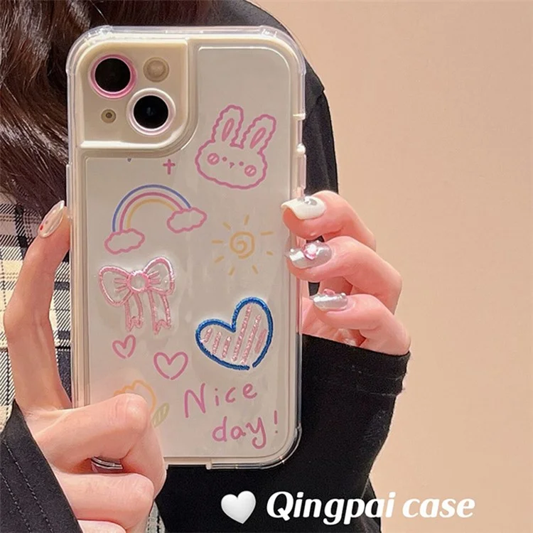 Embroidery Design Phone Case for iPhone 13 TPU Phone Shell Anti-Scratch Cover