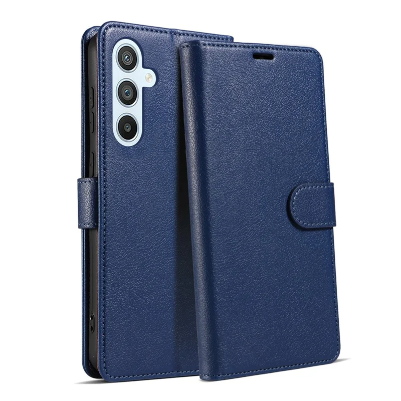 For Samsung Galaxy A55 5G Magnetic Phone Case RFID Blocking Leather Anti-fall Cover - Blue