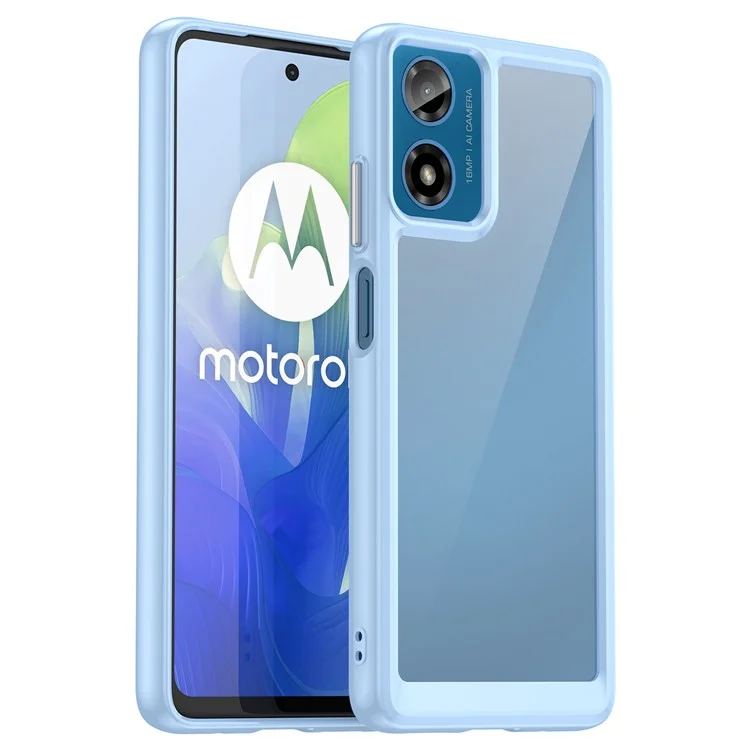 For Motorola Moto E14 4G / G04 4G / G04s 4G / G24 4G Case TPU+Acrylic Drop-Proof Phone Back Cover - Blue