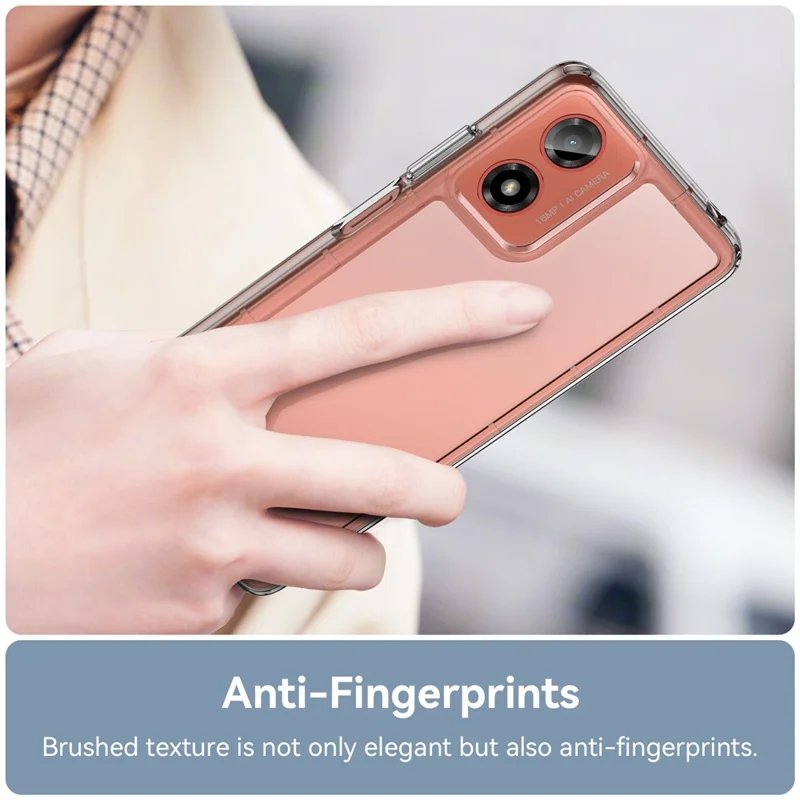 For Motorola Moto E14 4G / G04 4G / G04s 4G / G24 4G Case TPU+Acrylic Drop-Proof Phone Back Cover - Transparent