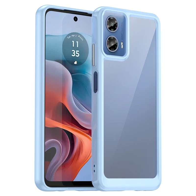 For Motorola Moto G45 5G / G34 5G Cover Shockproof TPU+Acrylic Cell Phone Case - Blue