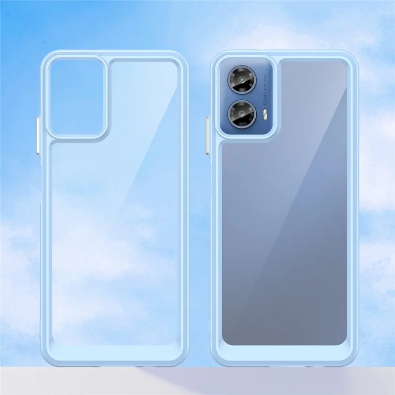 For Motorola Moto G45 5G / G34 5G Cover Shockproof TPU+Acrylic Cell Phone Case - Blue