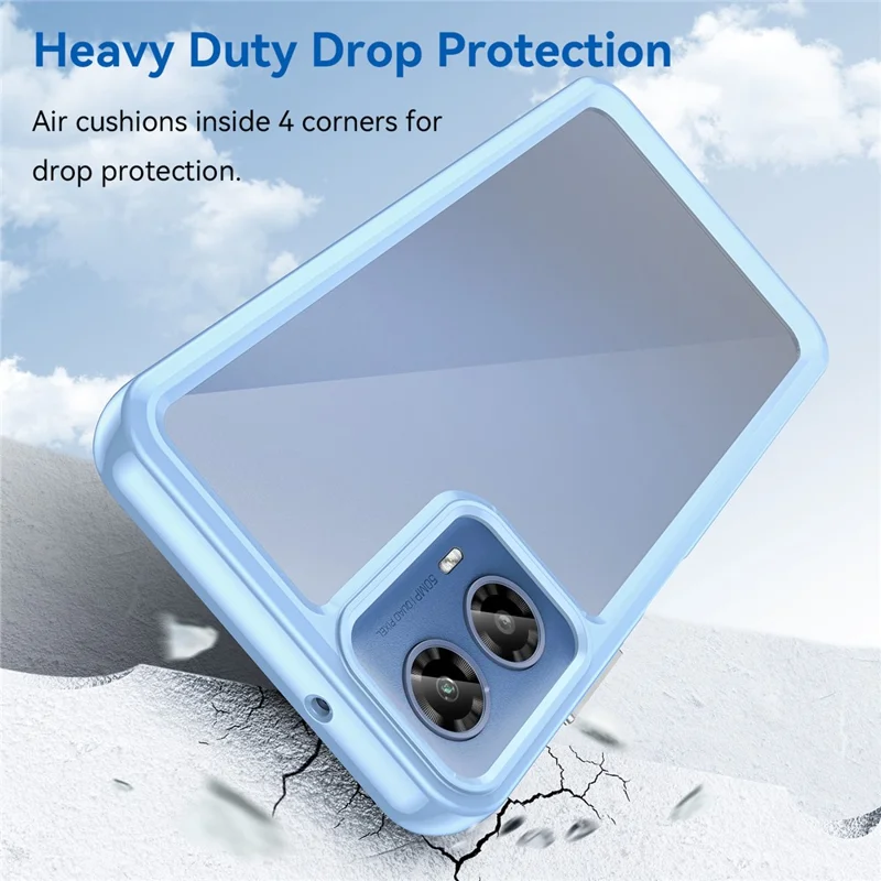 For Motorola Moto G45 5G / G34 5G Cover Shockproof TPU+Acrylic Cell Phone Case - Blue