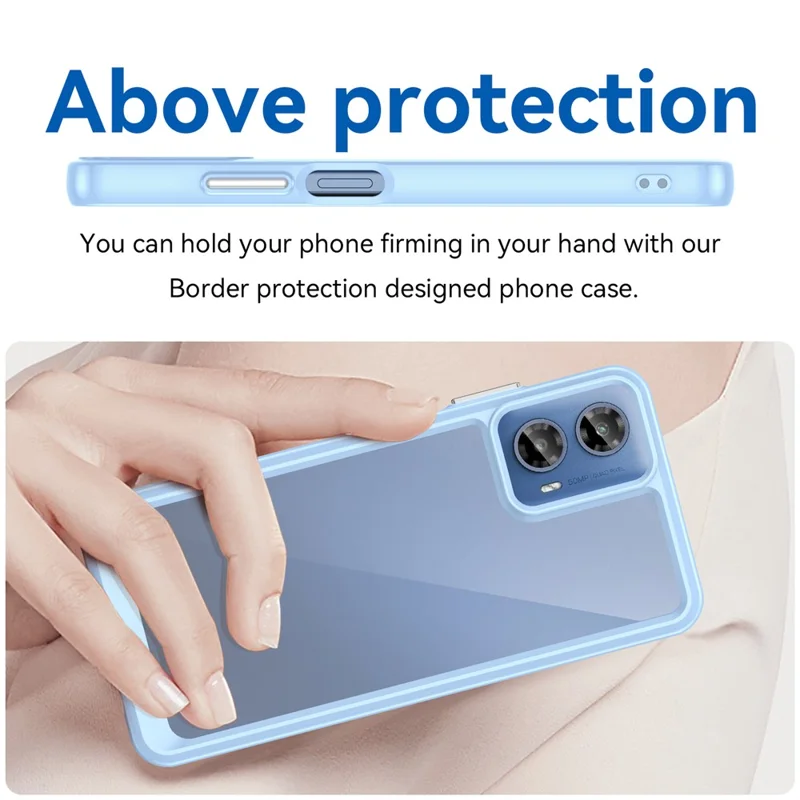 For Motorola Moto G45 5G / G34 5G Cover Shockproof TPU+Acrylic Cell Phone Case - Blue