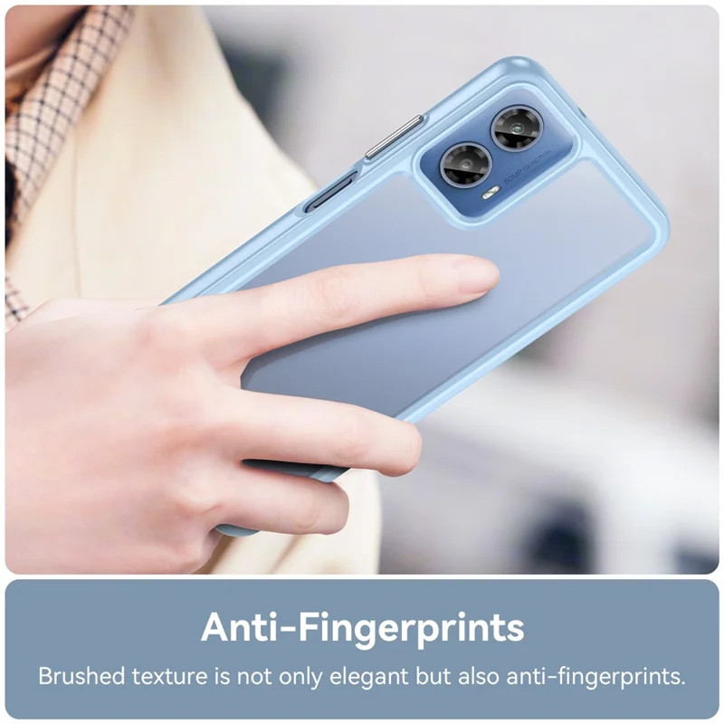 For Motorola Moto G45 5G / G34 5G Cover Shockproof TPU+Acrylic Cell Phone Case - Blue