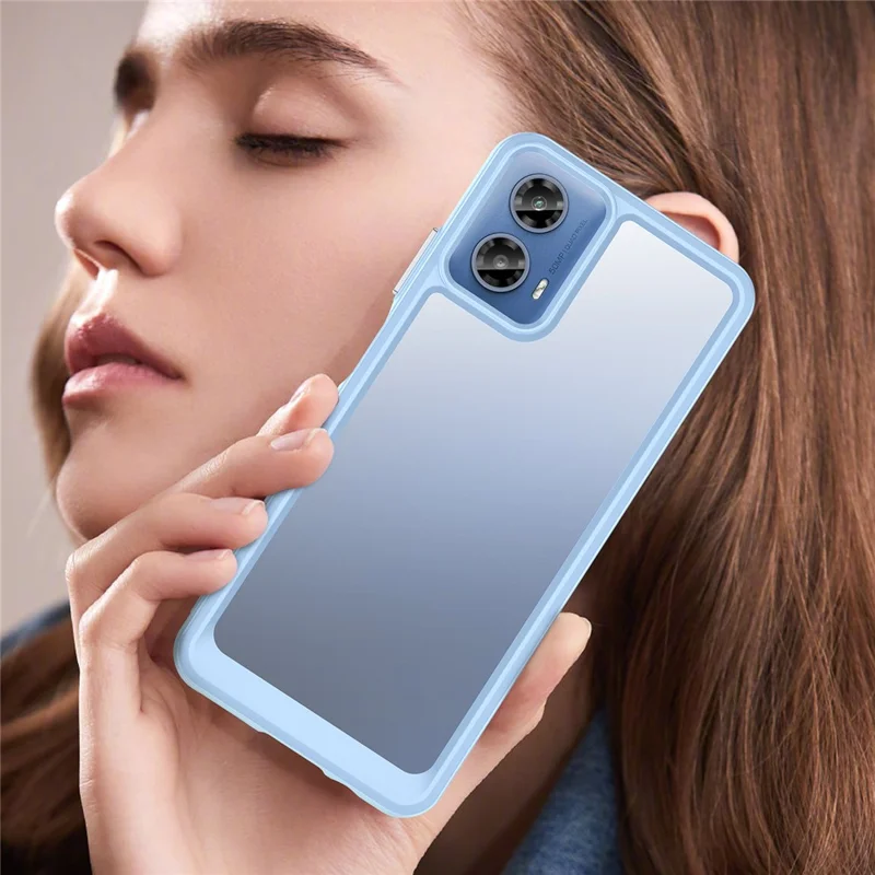 For Motorola Moto G45 5G / G34 5G Cover Shockproof TPU+Acrylic Cell Phone Case - Blue