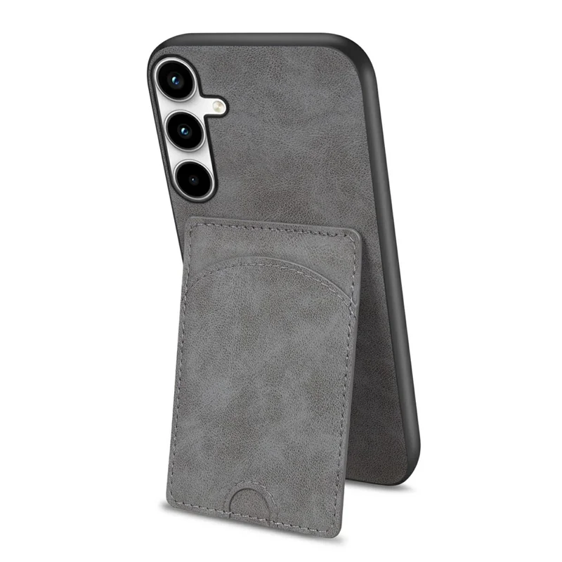 Para Samsung Galaxy A15 4G / A15 5G Capa de Couro PU + TPU Tampa Traseira Resistente a Quedas - Cinza