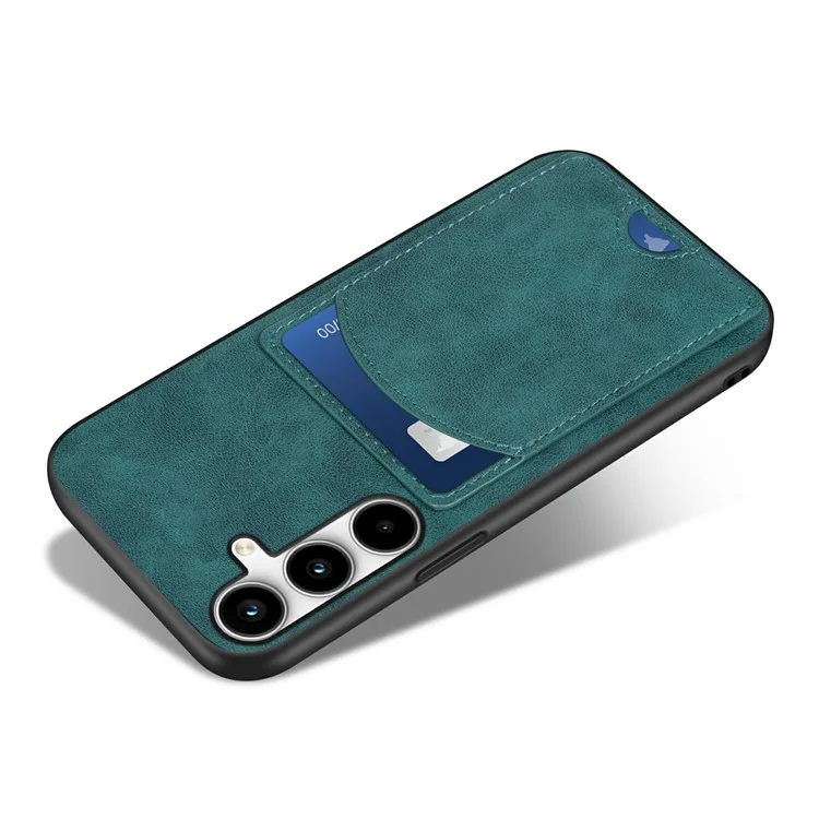 Чехол для Samsung Galaxy A55 5G из искусственной кожи PU + TPU, устойчивый к царапинам, с подставкой - зеленый