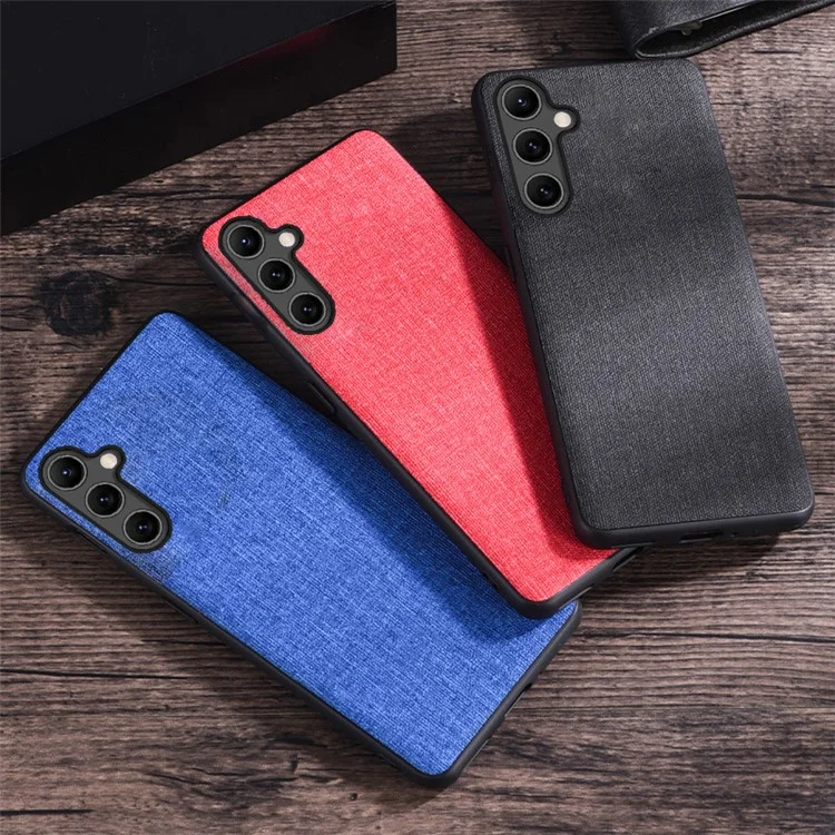 Pour Samsung Galaxy A55 5G Case PC+Cloth Shockproof Smart Phone Cover - Gris