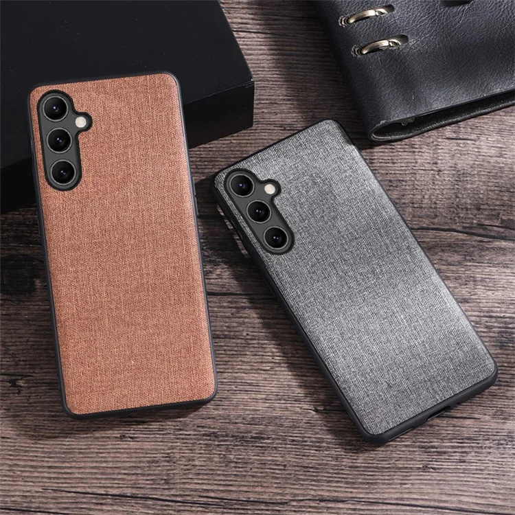 Pour Samsung Galaxy A55 5G Case PC+Cloth Shockproof Smart Phone Cover - Gris