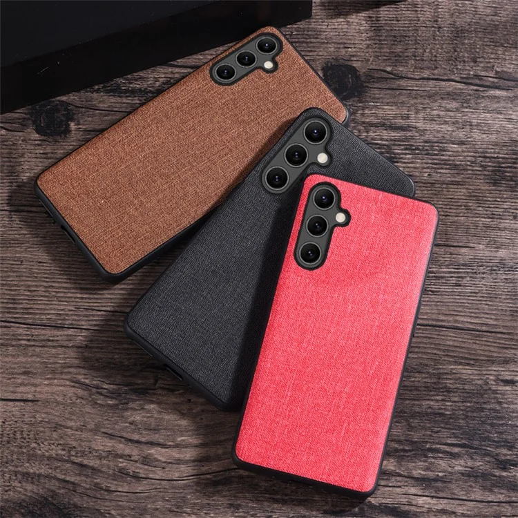 Pour Samsung Galaxy A55 5G Case PC+Cloth Shockproof Smart Phone Cover - Gris
