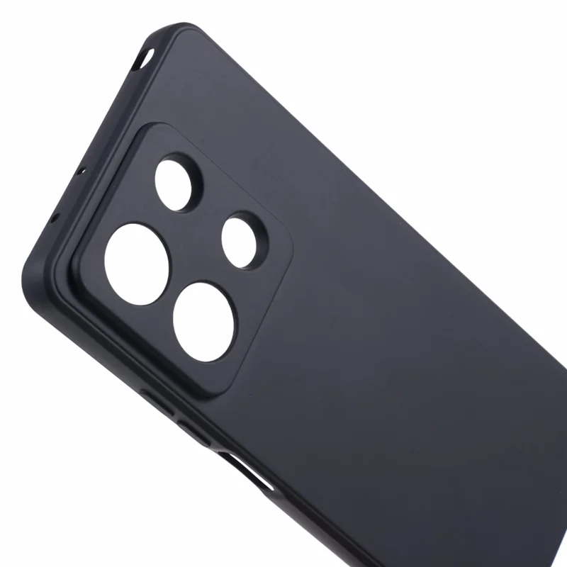 For Xiaomi Redmi Note 13 Pro 5G / Poco X6 5G TPU Phone Cover Rubberized Case with Soft Fiber Lining - Black