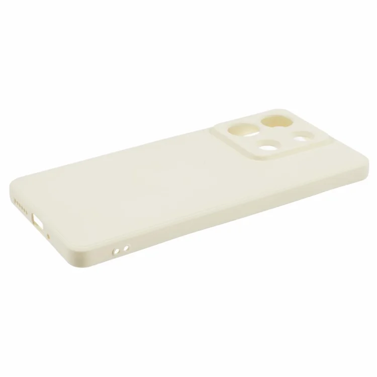 For Xiaomi Redmi Note 13 5G Phone Cover Rubberized TPU Soft Fiber Lining Back Case - White