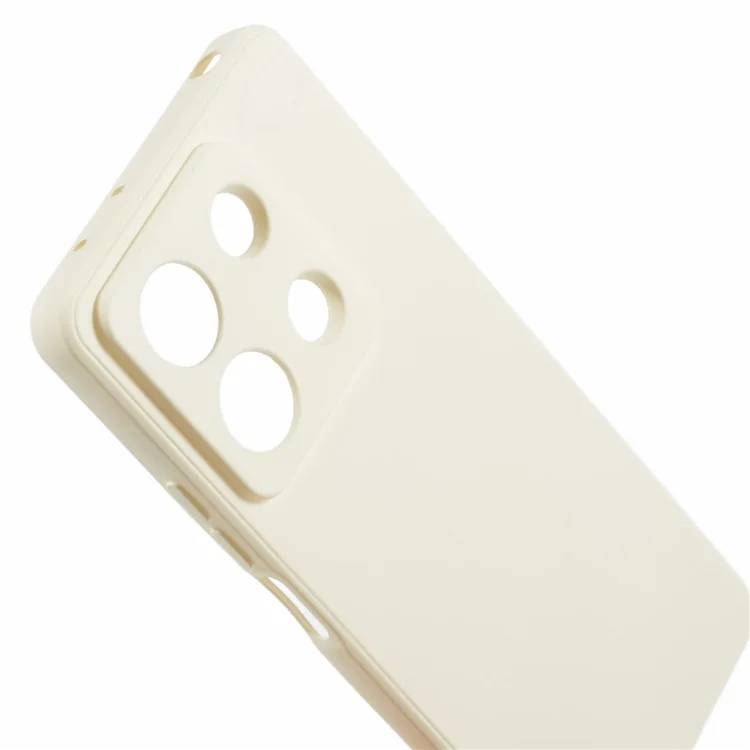 For Xiaomi Redmi Note 13 5G Phone Cover Rubberized TPU Soft Fiber Lining Back Case - White