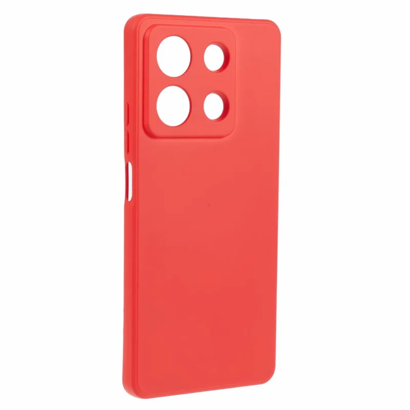 For Xiaomi Redmi Note 13 5G Phone Cover Rubberized TPU Soft Fiber Lining Back Case - Red