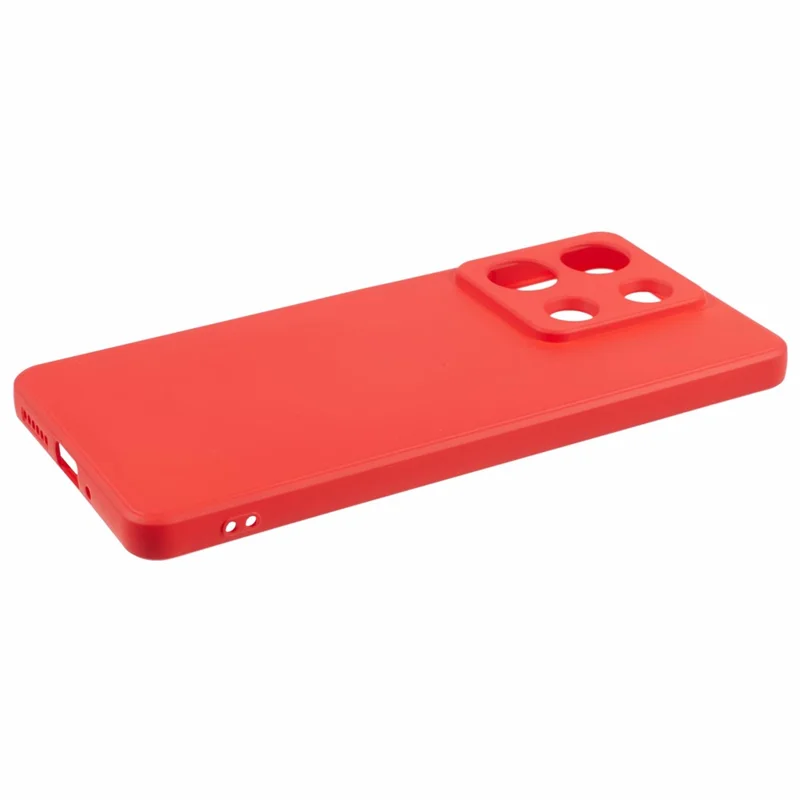 For Xiaomi Redmi Note 13 5G Phone Cover Rubberized TPU Soft Fiber Lining Back Case - Red