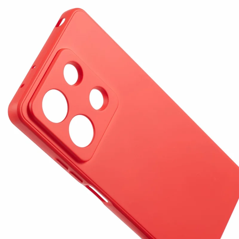 For Xiaomi Redmi Note 13 5G Phone Cover Rubberized TPU Soft Fiber Lining Back Case - Red