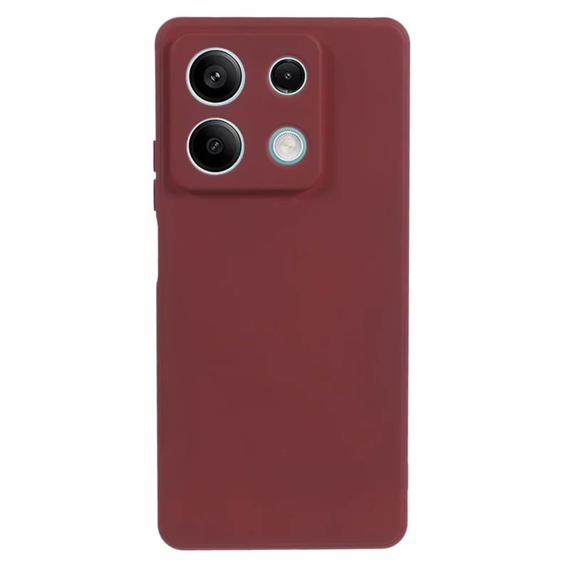 For Xiaomi Redmi Note 13 5G Phone Cover Rubberized TPU Soft Fiber Lining Back Case - Wine Red