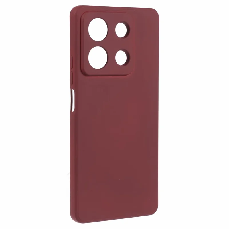 For Xiaomi Redmi Note 13 5G Phone Cover Rubberized TPU Soft Fiber Lining Back Case - Wine Red