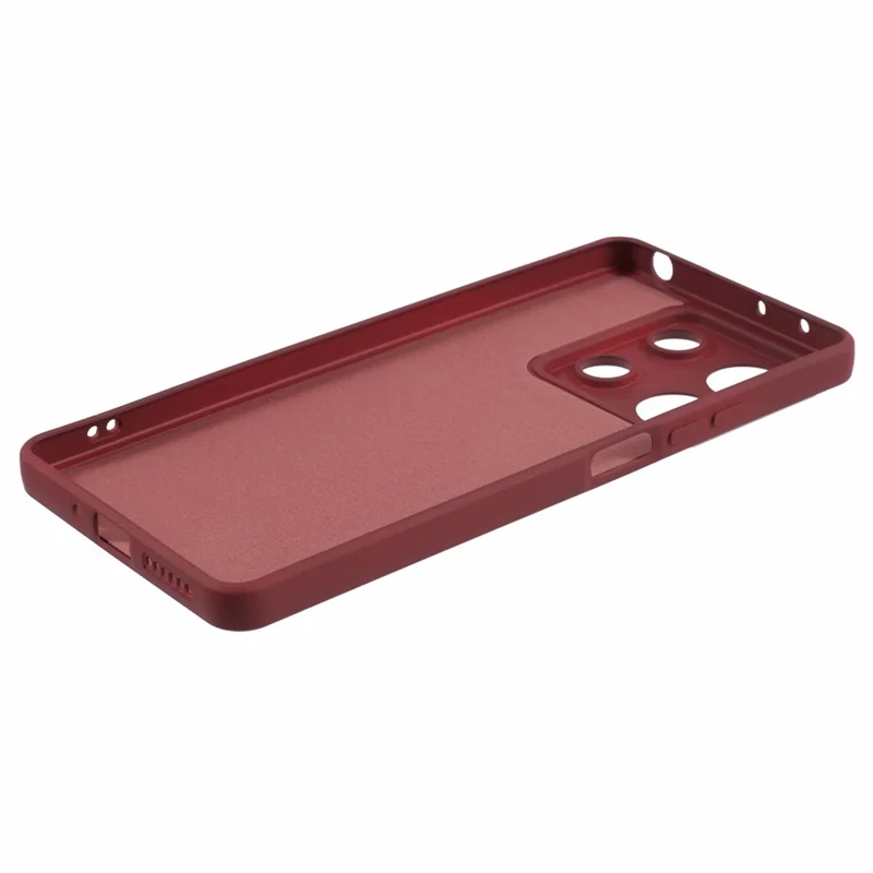 For Xiaomi Redmi Note 13 5G Phone Cover Rubberized TPU Soft Fiber Lining Back Case - Wine Red